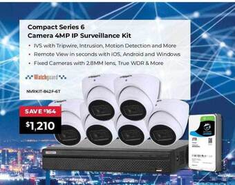Compact series 6 camera 4mp ip surveillance kit