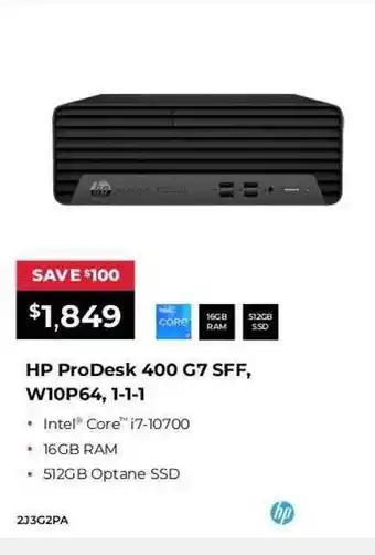 Leading Edge Computers Hp prodesk 400 g7 sfff w10p64 1-1-1 offer