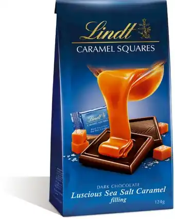 BIG W NEW Lindt Dark Chocolate Sea Salt Caramel Bags 124g offer