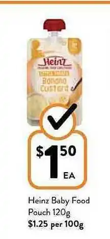 Foodworks Heinz baby food pouch offer