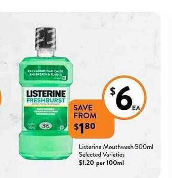 Foodworks Listerine mouthwash offer