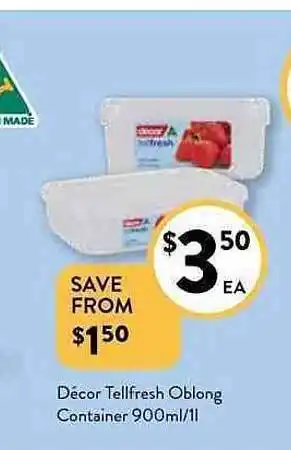 Foodworks Décor teelfresh oblong container offer