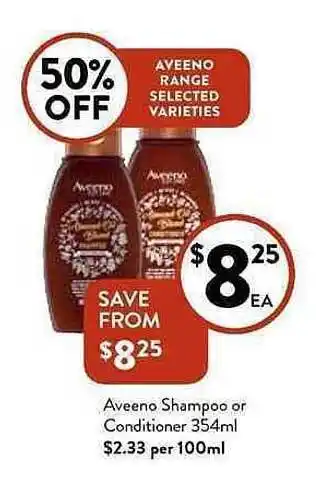 Foodworks Aveeno shampoo or conditioner offer