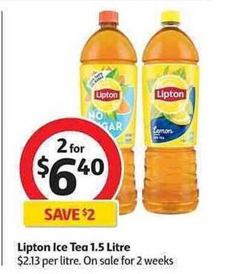 Coles Lipton ice tea 1.5 litre offer