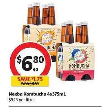 Coles Nxeba kombucha 4x375ml offer