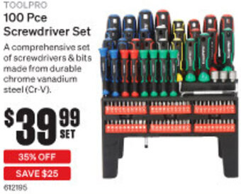 SuperCheap Auto 100 Pce Screwdriver Set offer