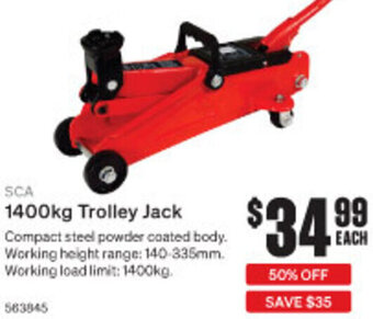 SuperCheap Auto 1400kg Trolley Jack offer