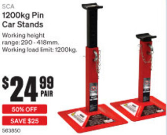 SuperCheap Auto 1200kg Pin Car Stands offer