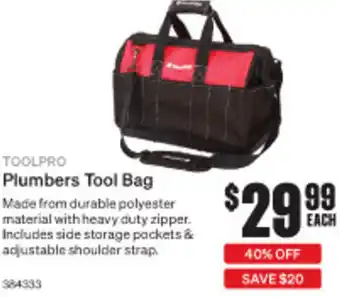 SuperCheap Auto Plumbers Tool Bag offer