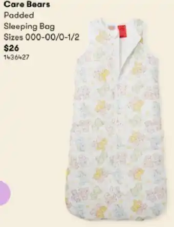BIG W Care Bears Padded Sleeping Bag offer