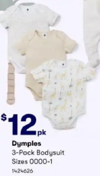 BIG W Dymples 3-Pack Bodysuit offer