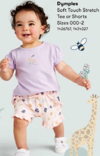 BIG W Dymples Soft Touch Stretch Tee or Shorts offer