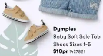 BIG W Dymples Baby Soft Sole Tab Shoes offer