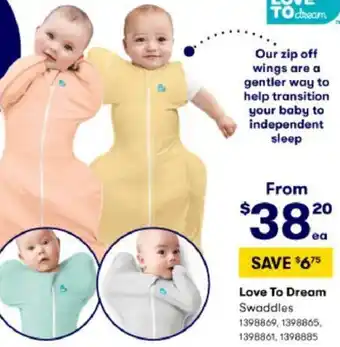BIG W Love To Dream Swaddles offer
