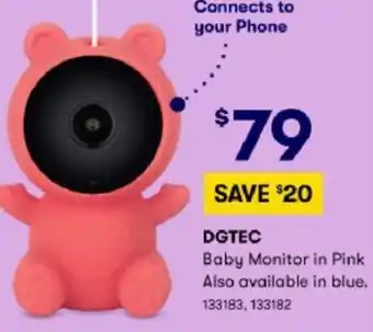 BIG W DGTEC Baby Monitor In Pink offer