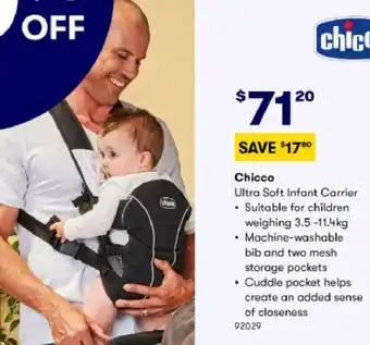 BIG W Chicco Ultra Soft Infant Carrier offer