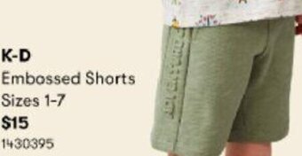 BIG W K-D Embossed Shorts offer