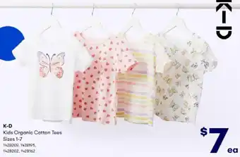 BIG W K-D Kids Organics Cotton Tees offer