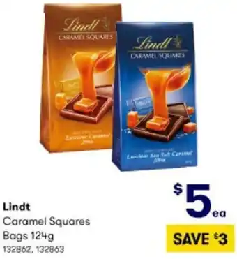BIG W Lindt Caramel Squares Bags  124g offer