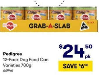 BIG W Pedigree 12-Pack Dog Food Can Varieties 700g offer