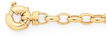 Goldmark 9ct gold 19cm solid belcher bolt ring bracelet offer