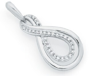 Goldmark 9ct white gold diamond double infinity pendant offer