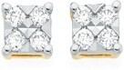 Goldmark 9ct gold diamond square stud earrings offer