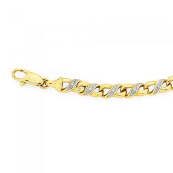 9ct gold diamond infinity bracelet