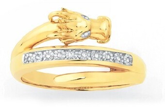 Goldmark 9ct gold diamond dragon ring offer
