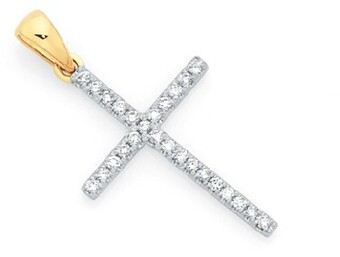 Goldmark 9ct gold diamond cross pendant offer
