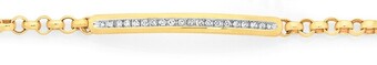 Goldmark 9ct gold diamond id bar belcher bracelet offer