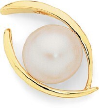 Goldmark 9ct gold cultured freshwater button pearl in an fancy shape slider pendant offer