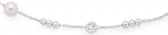 Goldmark Sterling silver italian made 45+5cm pearl & cubic zirconia necklet offer