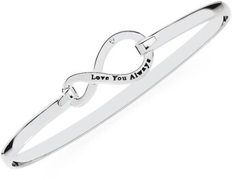 Goldmark Sterling silver cubic zirconia love you always infinity bangle offer