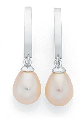 Goldmark Sterling silver cultured freshwater pearl drop on huggie earrings offer