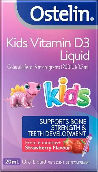 healthylife Ostelin kids vitamin d3 liquid,  20ml offer
