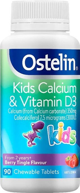 healthylife Ostelin kids calcium & vitamin d3 berry flavour, 90 chewable tablets offer