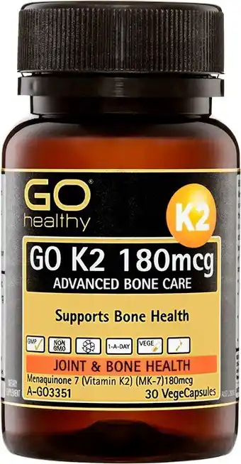 healthylife Go healthy k2 180mcg advanced bone care vegetarian capsules, 30 hard caps offer