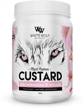 healthylife White wolf nutrition custard strawberries & cream. 900g offer