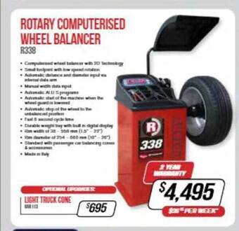 Rotary computerised wheel balancer