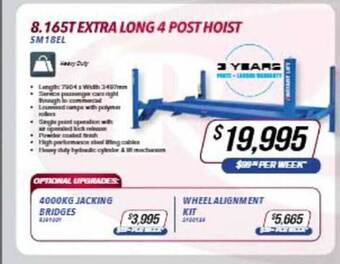 Burson Auto Parts 8.165t extra long 4 post hoist offer