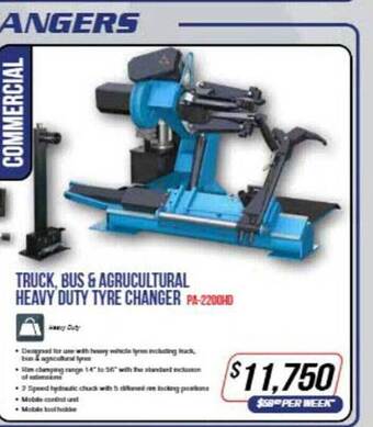 Truck, bus & agricultural heavy duty tyre changer