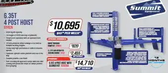 Burson Auto Parts 6.35t 4 post hoist summit stf635 offer