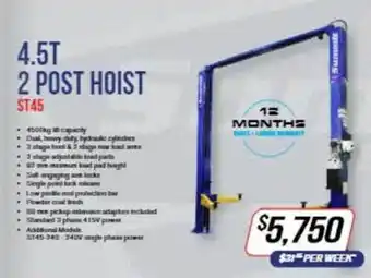 Burson Auto Parts 4.5t 2 post hoist st45 offer