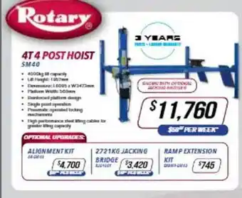 Burson Auto Parts Rotary 4t 4 post hoist sm40 offer