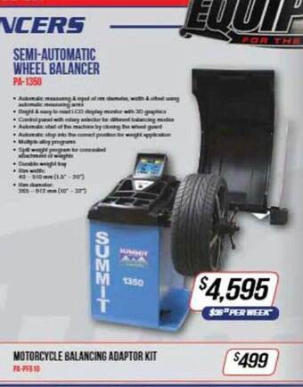Burson Auto Parts Summit semi-automatic wheel balancer offer
