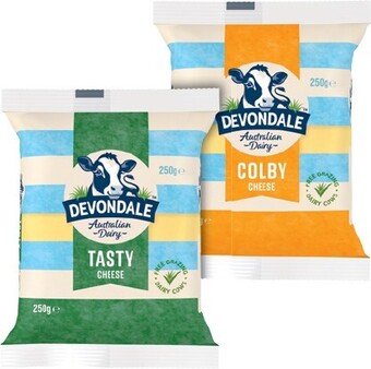 IGA Devondale tasty or colby cheese block 250g offer