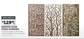 Stratco Rusted look steel screens offer