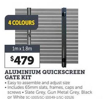 Stratco Aluminium quickscreen gate kit offer