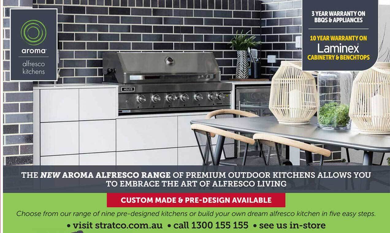 The new aroma alfresco range of premium outdoor kitchens alllows you to
